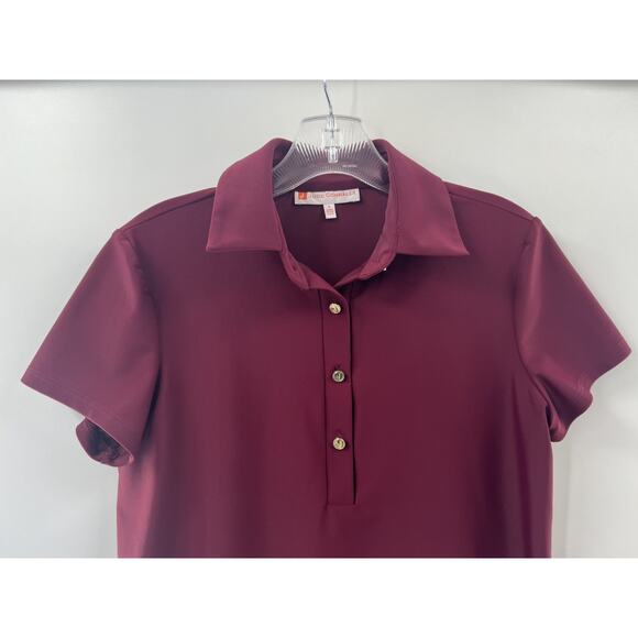 Jude Connally Women's Wine Red Polo Short Sleeve Size Small - Picture 2 of 8